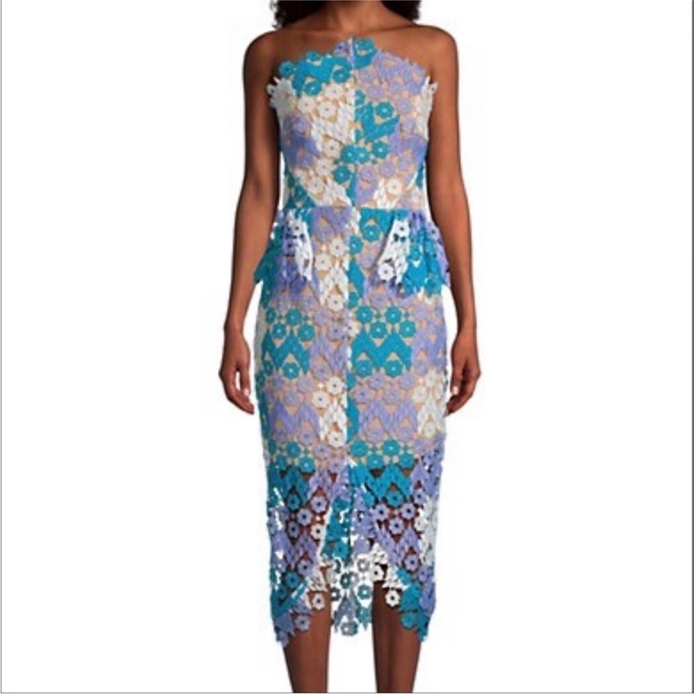 Elliatt Heavenly Creatures Optics Floral Lace Peplum Dress
